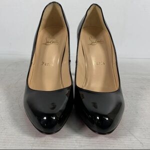 CHRISTIAN LOUBOUTIN  Black Patent Leather Decollete 868 100 size 38